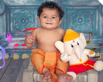 Baby Ganesh - 11 inch Plush with Mantras (Personalization available)