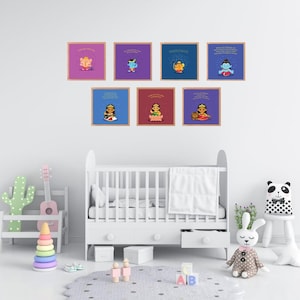 MODI TOYS - 7 digitale Wanddrucke - Shiv Shankar Baby Ganesh Baby Hanuman Baby Krishna Laxmi Durga Saraswati Devis (nur digitaler Download)