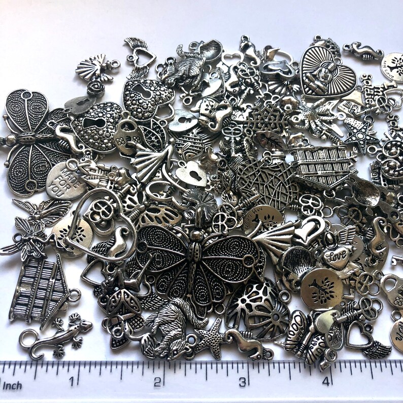 20 grams Tibetan silver BULK MIXED charms jewellery findings
