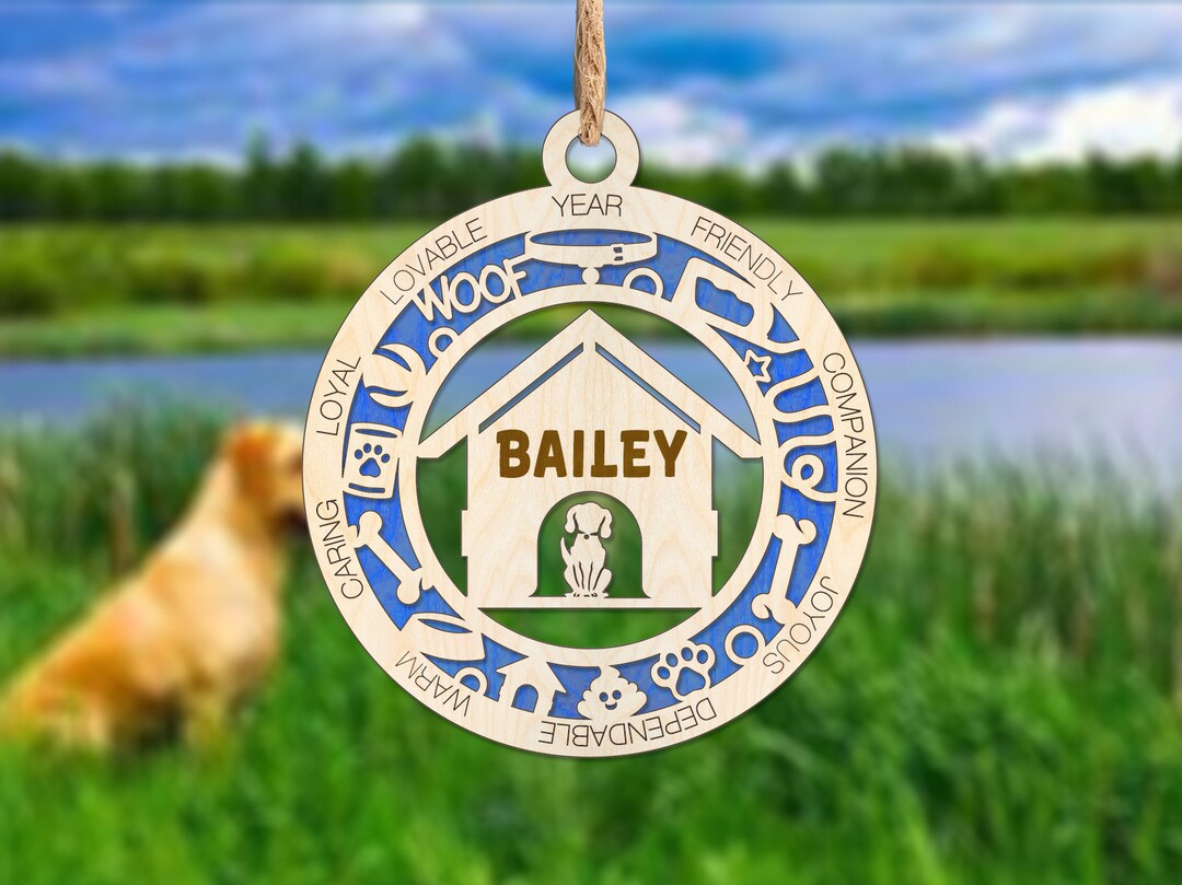 Personalized Dog House Ornaments Engraved With Your Pups Names on It
