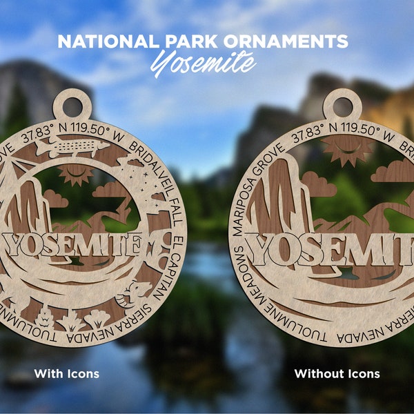 Yosemite National Park Christmas ornament, Travel ornament, vacation keepsakes, handmade ornaments