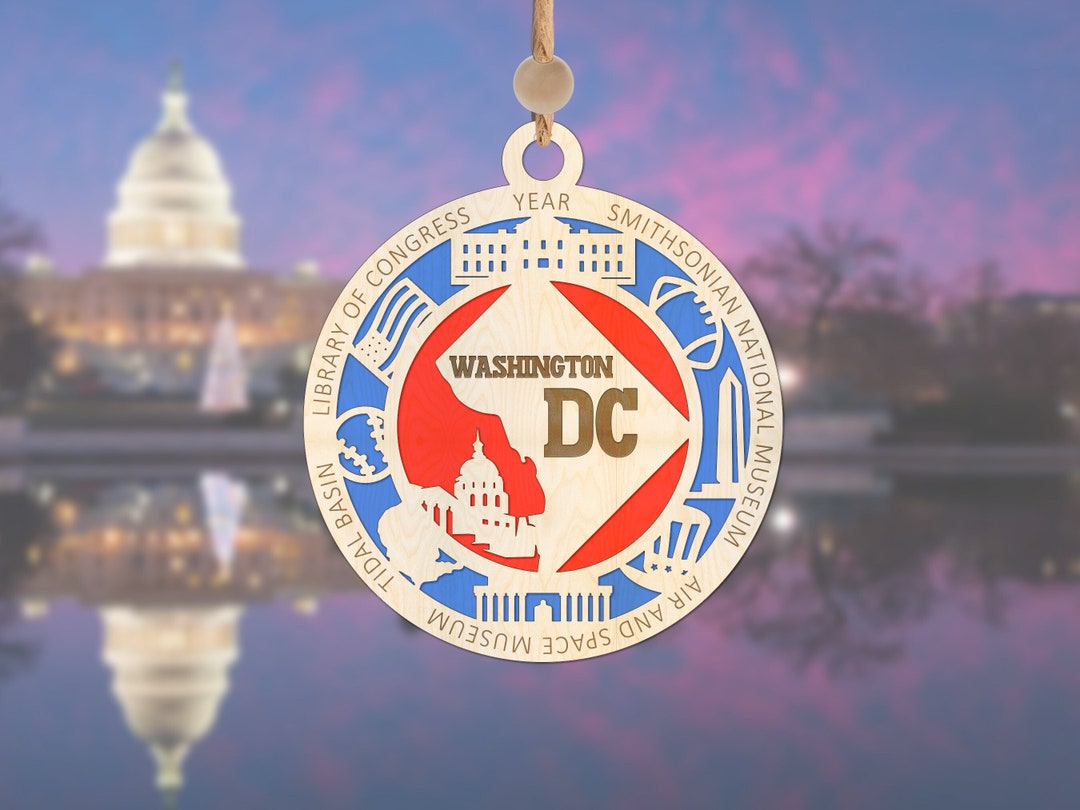 Washington DC Christmas Ornament for 2023 Wooden Washington DC Etsy