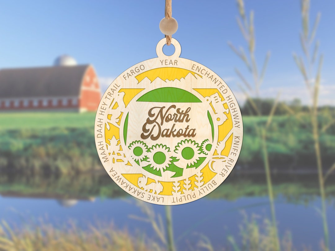 North Dakota Christmas Ornament 