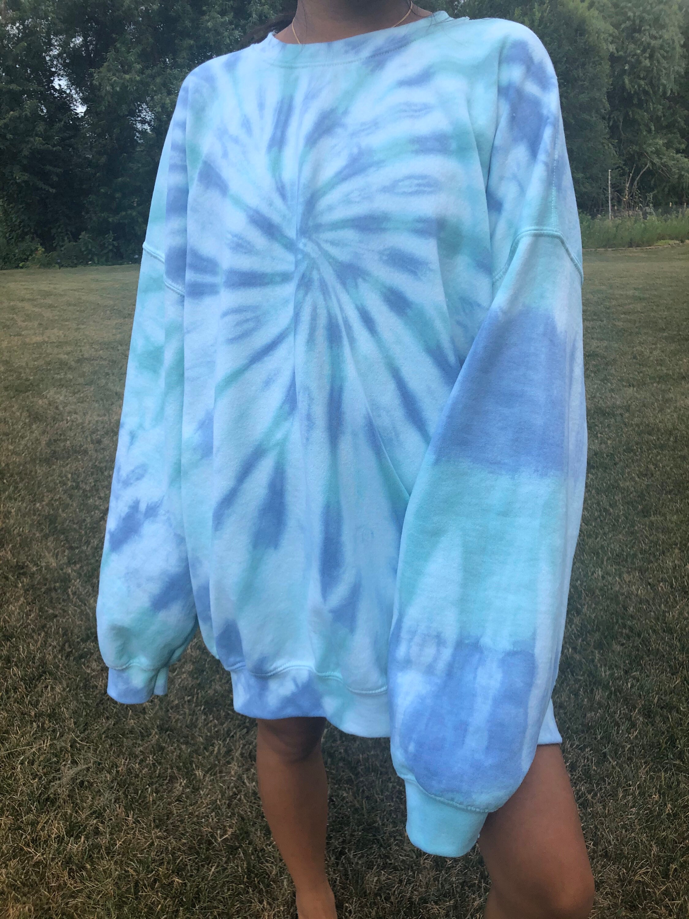 1 or 2 colored swirl tie dye crewneck/hoodie/zip up Etsy