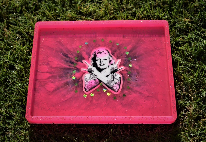 PUNK Marilyn Monroe Resin Herbal Weed Tabaco Smoking Rolling Tray