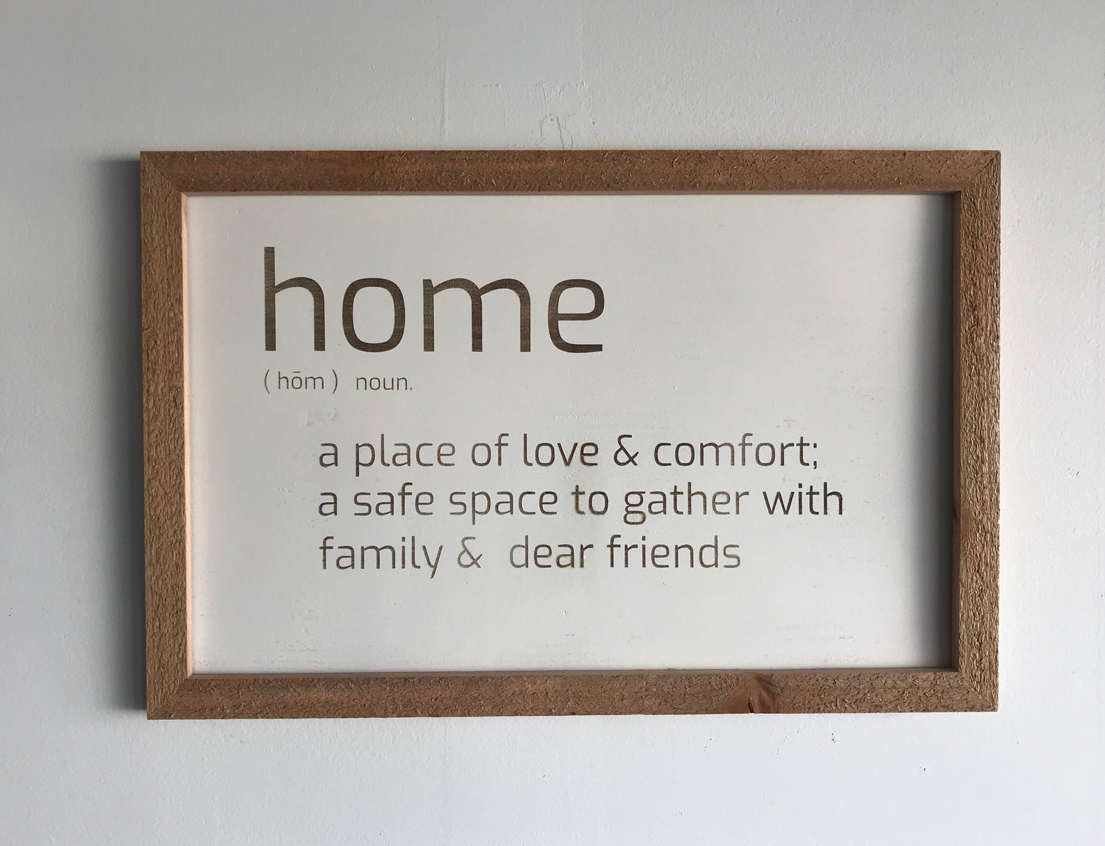 Wooden Engraved HOME definition sign Etsy