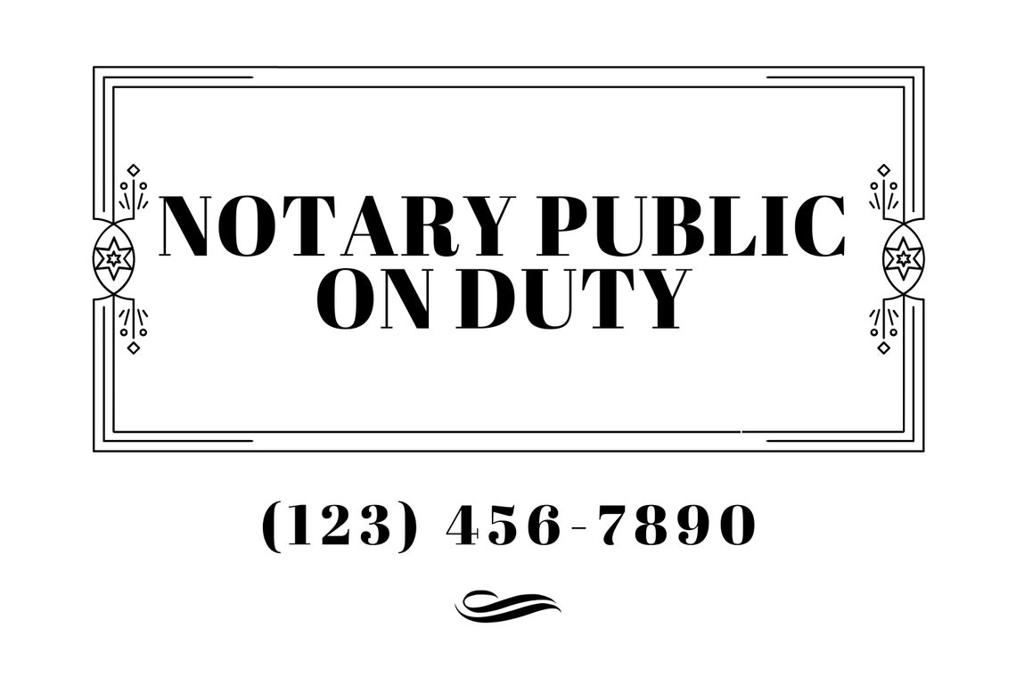 Notary Public Notary Sign Notary Public Sign Notary | Etsy