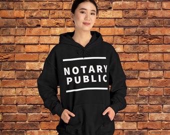 Notary Public Bold Print Hoodie Shirt | Unisex Heavy Blend Hooded Sweatshirt