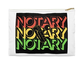 Retro Notary Stamp Notary Bag - Pen and Accessory Pouch