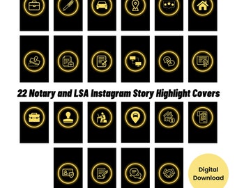 Notary Instagram Highlights | Social Media Icons | Notary Story Highlight Icons | Notary Public Signing Agent Story Highlight Covers