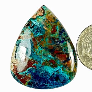 Rare Azurite cabochon ,cabochon ,azurite ,loose azurite cabochon ,loose chrysocolla 65CRT (42x34x5),mm #MU-3896