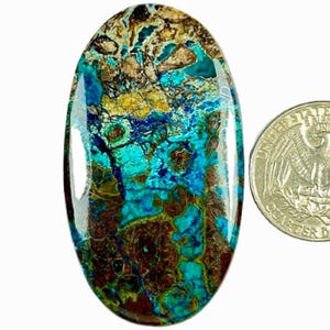 Rare Azurite cabochon ,chrysocolla cabochon ,azurite ,loose azurite cabochon ,loose chrysocolla 83CRT (56x31x5),mm #MU-3881