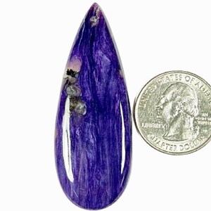 Natural Russian Charoite, Fancy Shape, AAA grade, Charoite, flatback cabochon, Gemstone 59x22x5MM 57Cts