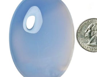 Natural Blue Chalcedony Cabochon Big Size Chalcedony Gemstone Oval Shape Cabochon AAA Quality!!! Loose Gemstone 65x47x12 mm 308 Cts #MU-627