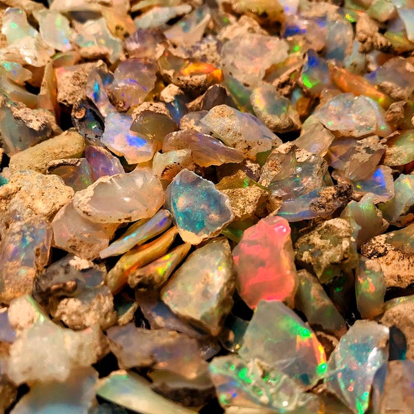 AAA Quality Natural Ethiopian Opal Rough, welo fire opal, raw opal chips, raw opal, opal crystal, multi fire opal, opal raw jewelry