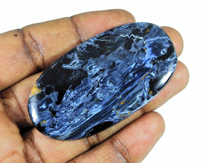 Natural Pietersite Gemstone Pietersite Cabochon Top Quality Pietersite Gray Flash Oval Shape Flashy Gemstone 63x34x06mm 134Cts #MU3-327