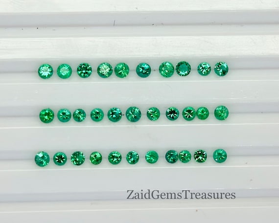 エメラルド様　複数購入① 天然ザンビア産エメラルド 3.5 mm ラウンドブリリアントカット - AAA