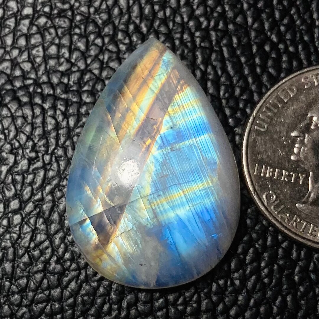 Cabochon Pierre De Lune Arc-en-ciel - Rond 20mm - Neuf