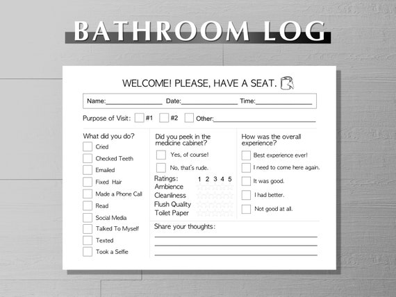 Bathroom Log Printable Bathroom Logs Printable Bathroom Etsy Bathroom Log Printable Bathroom Logs Printable Bathroom Etsy