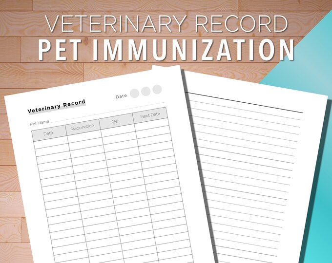 Veterinary Record Vet Record Veterinary Records Pet Etsy