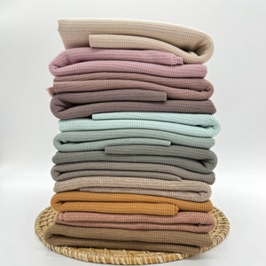 Waffle knit jersey knit fabric waffle knit various colors from 0.5 m image 1