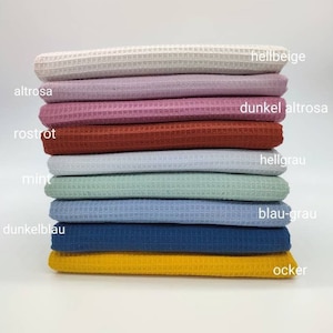 Waffle pique fabric, waffle piqué in various colors from 0.25 m. Waffle fabric color selection
