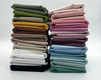 Plain cotton fabric, plain poplin cotton, various colors, from 0.5 m
