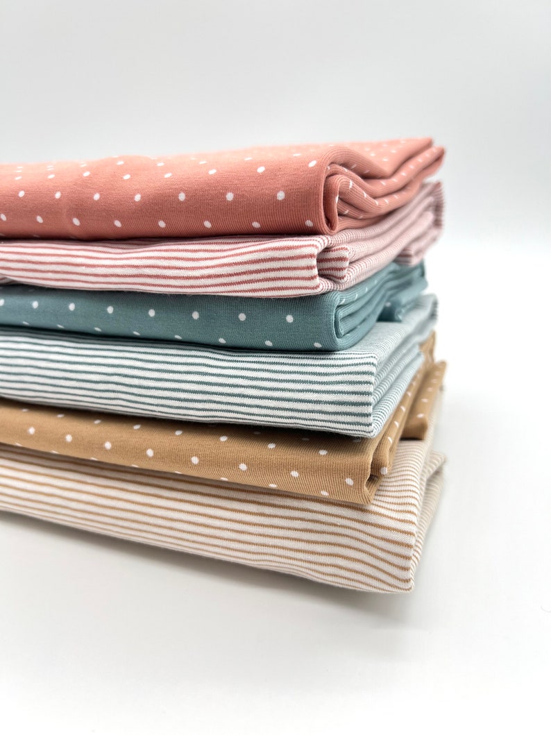 Jersey Stripes und Dots Baumwolljersey in verschiedenen Farben ab 0,5m Bild 2