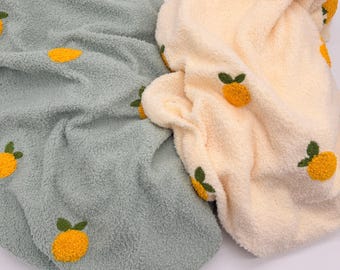 Teddy bear terry towel fabric, embroidered terry cloth, from 0.5 m