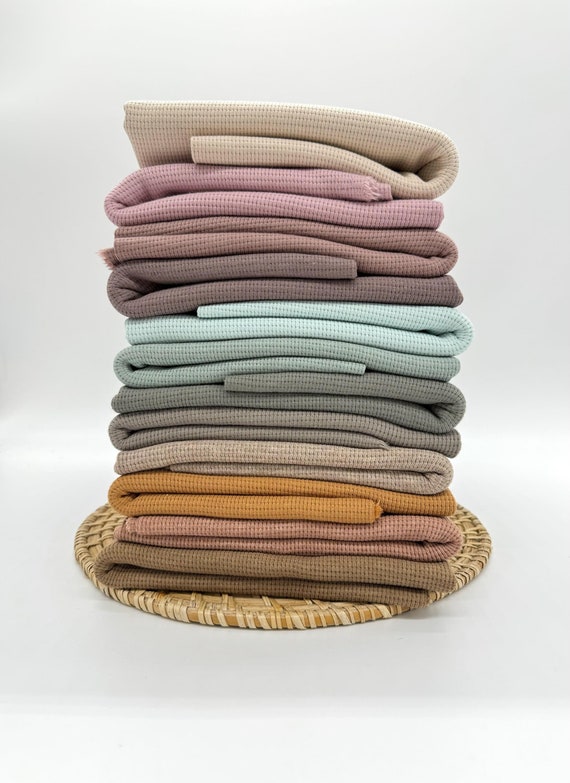 Waffelstrick Jersey Strickstoff  Waffel Strick verschiedene Farben ab 0,5m