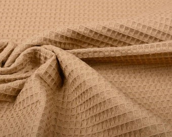 Waffle pique, waffle piqué, waffle fabric, camel, from 0.25 m