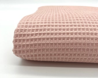 Waffle pique waffle fabric waffle pique in powder pink from 0.25 m