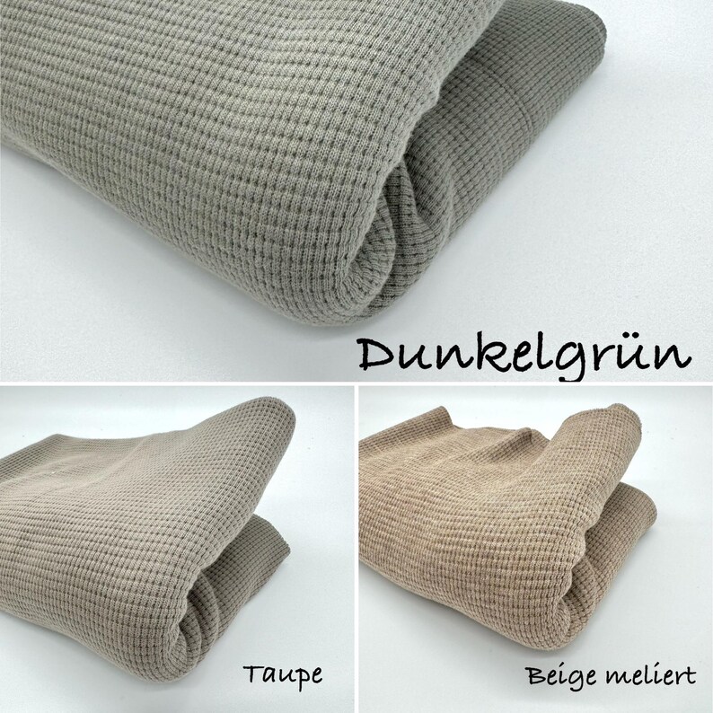 Waffle knit jersey knit fabric waffle knit various colors from 0.5 m image 5