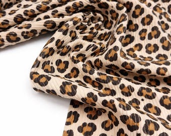 Baby corduroy fabric with leopard print | Stretch corduroy fabric | Animal print jersey | Rib corduroy | Clothing fabric for children's and women's fashion