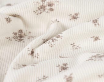 Rib jersey flowers rib knit jersey fabric rib knit jersey from 0.5 m