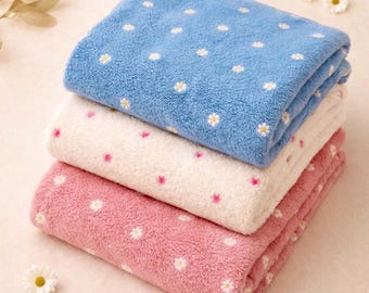 Fleece Sherpa Teddy fabric Sherpa embroidered with daisies in various colors from 0.5 m