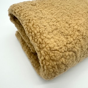 Tessuto Teddy Tessuto Boucly morbido tessuto teddy in cammello da 0,5 m