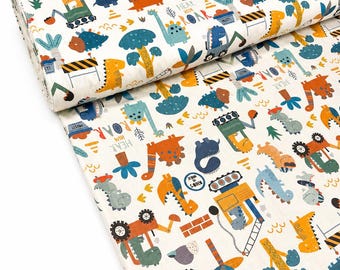 Dino Adventure Cotton Fabric, Cotton, from 0.5 m