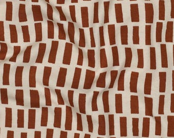 Jersey fabric GOTS organic cotton stripes natural rust brown – children's fabric & clothing fabric – 148 cm wide