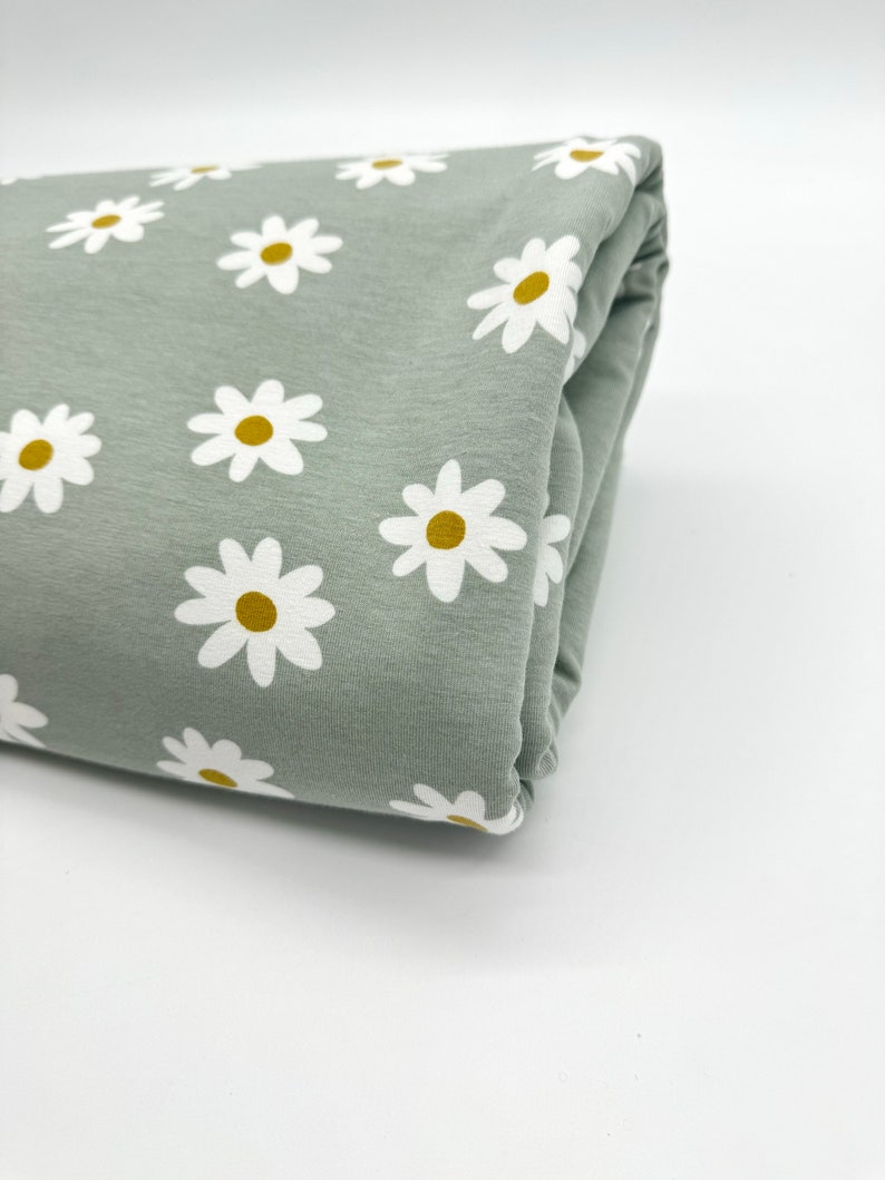 Organic cotton jersey organic jersey pear or daisy on say from 0.5 m image 6