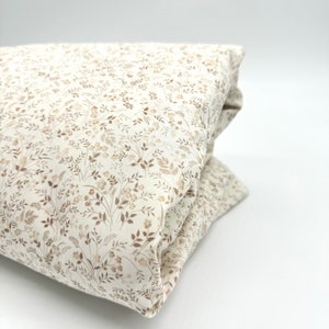 Tessuto di cotone fiori di campo cotone beige da 0,5 m