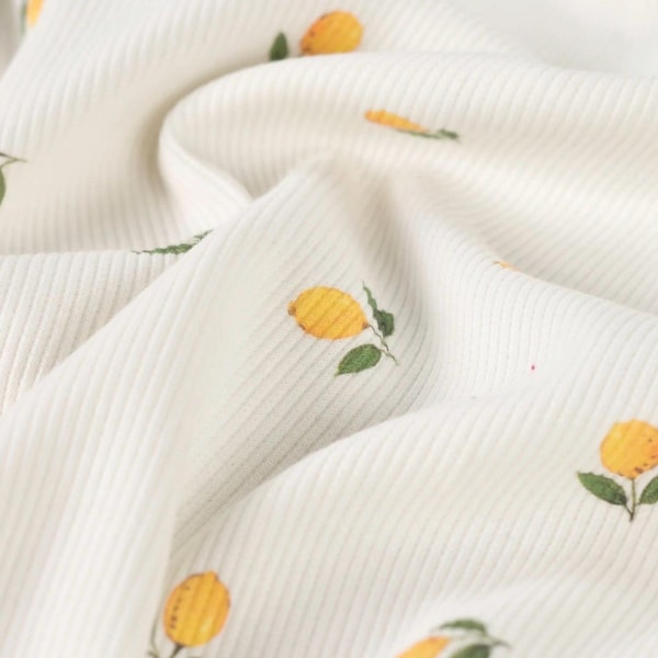 Ribbed Jersey, Lemon Rib Knit Jersey Fabric, Rib Knit Jersey from 0.5 m