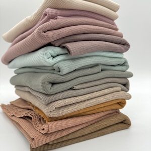 Waffle knit jersey knit fabric waffle knit various colors from 0.5 m image 2