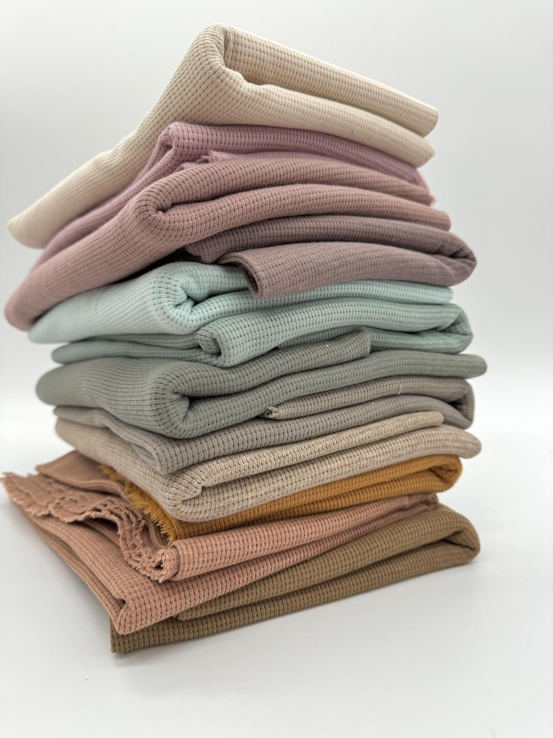 Waffle knit jersey knit fabric waffle knit various colors from 0.5 m image 2