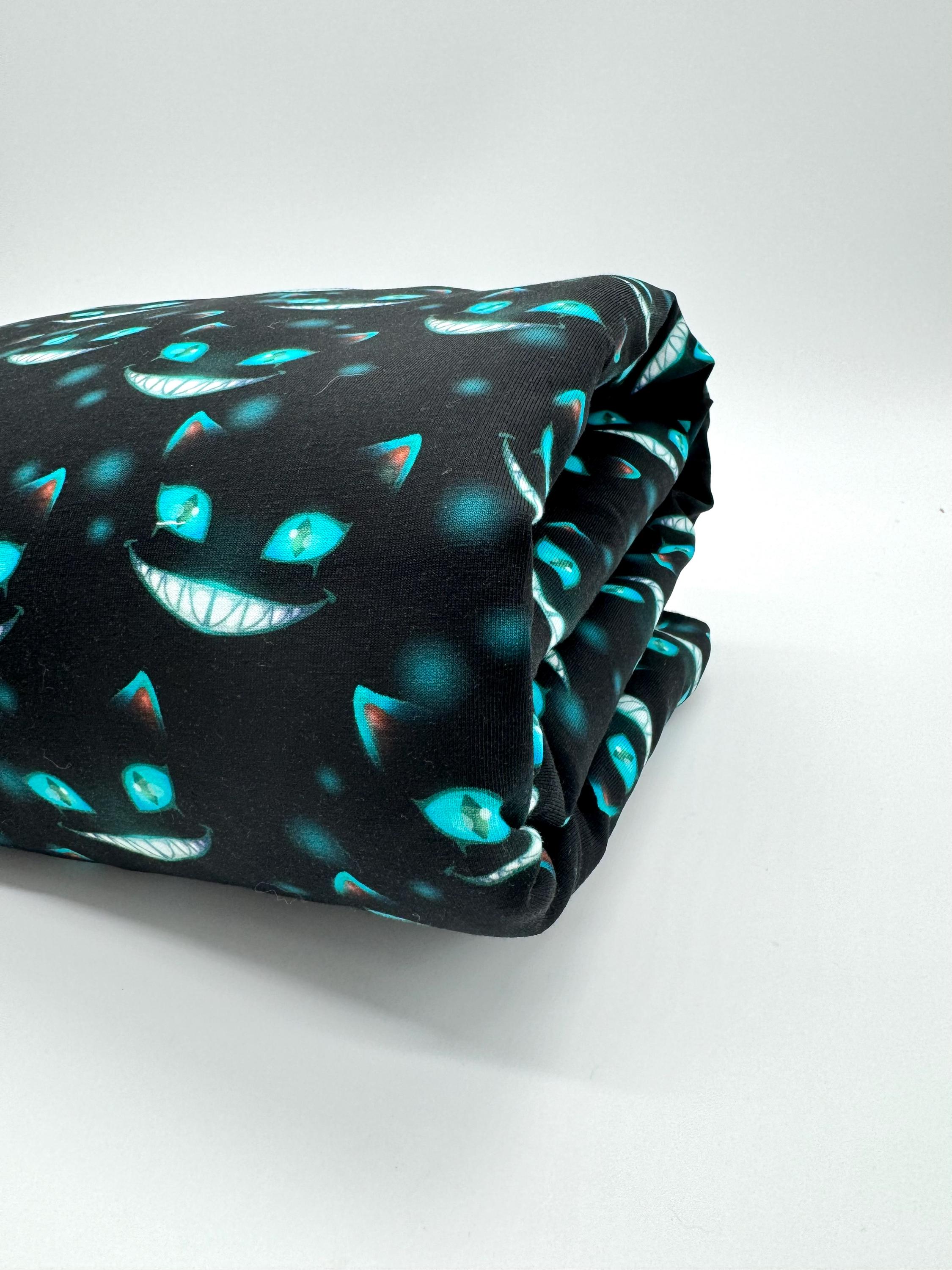 Snaply Baumwollstoff Grinsekatze Fledermaus Polsterstoff