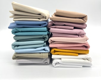 Plain cotton fabric plain poplin cotton various colors from 0.5 m