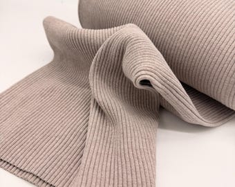 Chunky knit cuffs cuff fabric in light taupe from 0.25 m