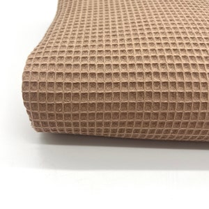 Waffle piqué waffle piqué waffle fabric in camel from 0.25 m