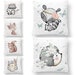 Panel Cotton Panel for Pillow Premium Cotton Fabric Pillow Panel Forest Animals Forest Friends Baby Forest Animals 38 x 38 cm 