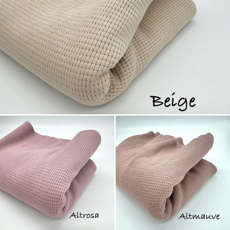 Waffle knit jersey knit fabric waffle knit various colors from 0.5 m image 3
